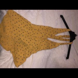 Yellow Floral Halter Top